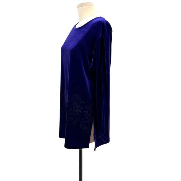 Diane Von Furstenburg The Color Authority Vintage Purple Velvet Top Size Medium - Picture 5 of 10